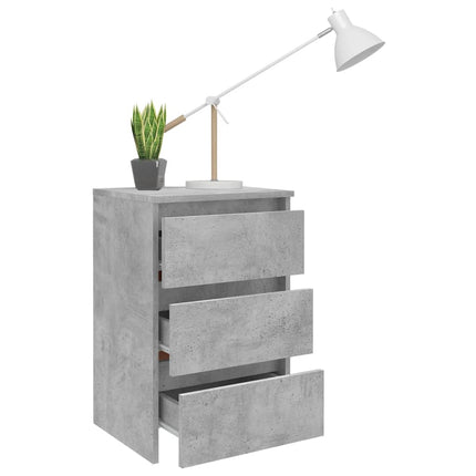 Sängbord betonggrå 40x35x62,5 cm konstruerat trä