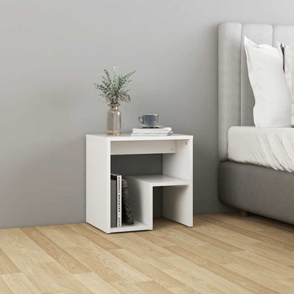 Sängbord 2 st vit 40x30x40 cm konstruerat trä