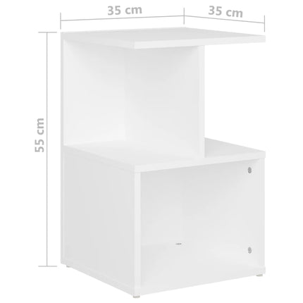 Sängbord 2 st vit 35x35x55 cm konstruerat trä