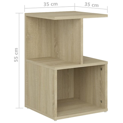 Sängbord 2 st Sonoma-ek 35x35x55 cm konstruerat trä
