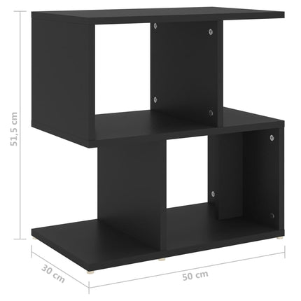 Sidoskåp svart 50x30x51,5 cm konstruerat trä
