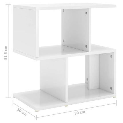 Sidoskåp vit högglans 50x30x51,5 cm konstruerat trä
