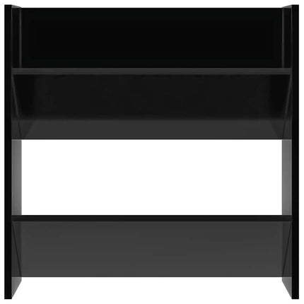 Väggmonterat skoställ 2 st svart högglans 60x18x60cm konstr trä