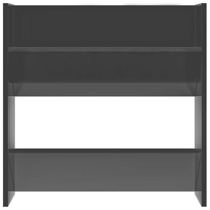Väggmonterat skoställ grå högglans 60x18x60 cm konstruerat trä