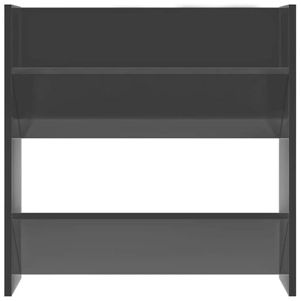 Väggmonterat skoställ 2 st grå högglans 60x18x60 cm konstr trä