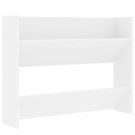 Väggmonterat skoställ vit 80x18x60 cm konstruerat trä