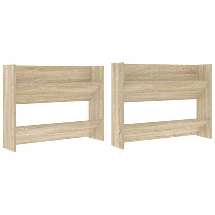 Väggmonterat skoställ 2 st sonoma-ek 80x18x60cm konstruerat trä