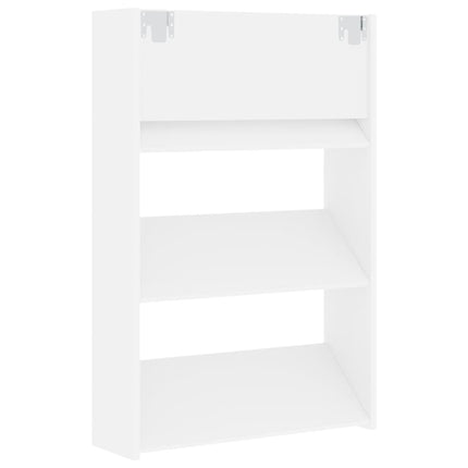 Väggmonterat skoställ 2 st vit 60x18x90 cm konstruerat trä
