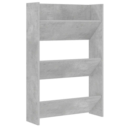 Väggmonterat skoställ betonggrå 60x18x90 cm konstruerat trä