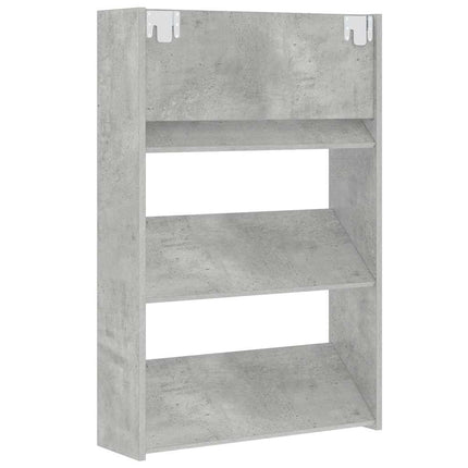 Väggmonterat skoställ betonggrå 60x18x90 cm konstruerat trä