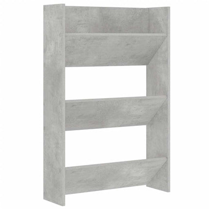 Väggmonterat skoställ 2 st betonggrå 60x18x90cm konstruerat trä