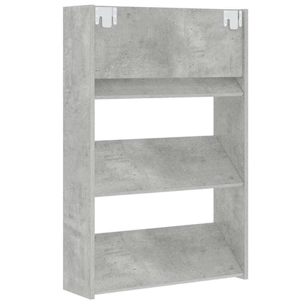 Väggmonterat skoställ 2 st betonggrå 60x18x90cm konstruerat trä