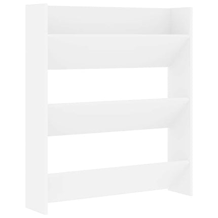 Väggmonterat skoställ vit 80x18x90 cm konstruerat trä