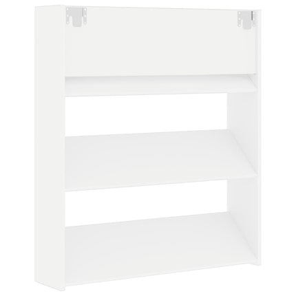 Väggmonterat skoställ vit 80x18x90 cm konstruerat trä