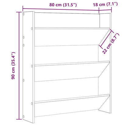 Väggmonterat skoställ vit 80x18x90 cm konstruerat trä