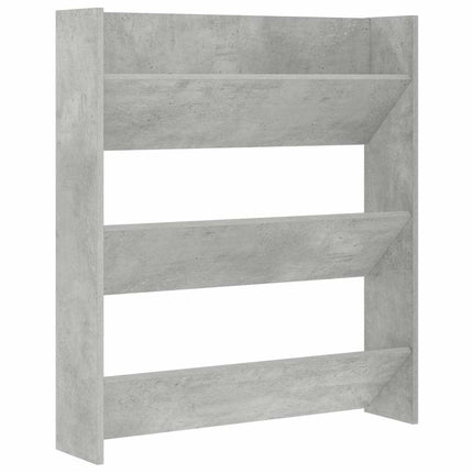 Väggmonterat skoställ betonggrå 80x18x90 cm konstruerat trä