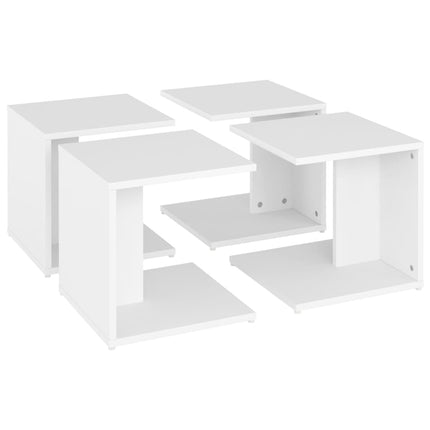 Soffbord 4 st vit 33x33x33 cm konstruerat trä