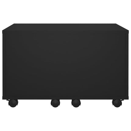 Soffbord svart högglans 60x60x38 cm konstruerat trä