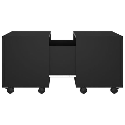 Soffbord svart högglans 60x60x38 cm konstruerat trä