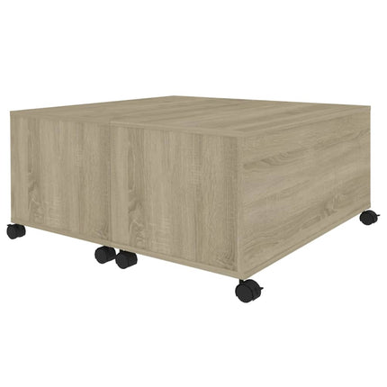 Soffbord sonoma-ek 75x75x38 cm konstruerat trä