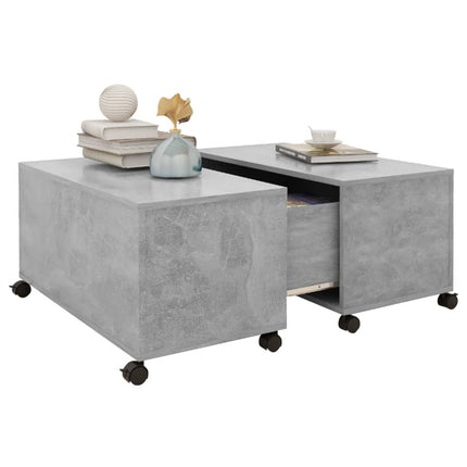 Soffbord betonggrå 75x75x38 cm konstruerat trä