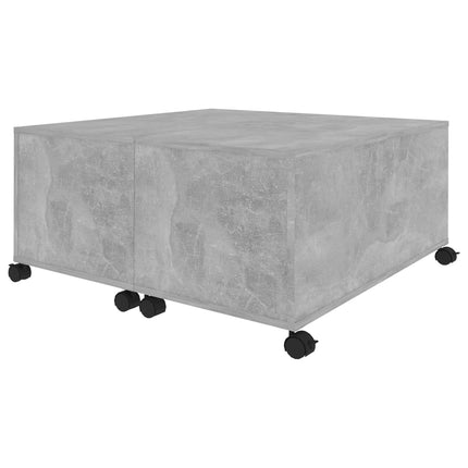 Soffbord betonggrå 75x75x38 cm konstruerat trä
