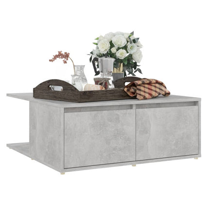 Soffbord betonggrå 80x80x31 cm konstruerat trä
