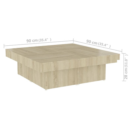Soffbord sonoma-ek 90x90x28 cm konstruerat trä