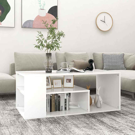 Soffbord vit 100x50x40 cm konstruerat trä