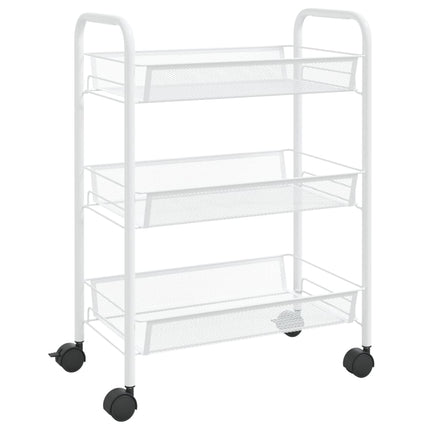 Rullvagn 3 våningar vit 46x26x64 cm järn