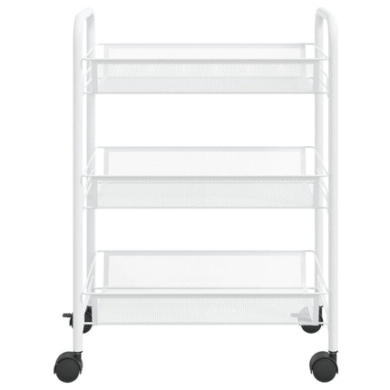 Rullvagn 3 våningar vit 46x26x64 cm järn