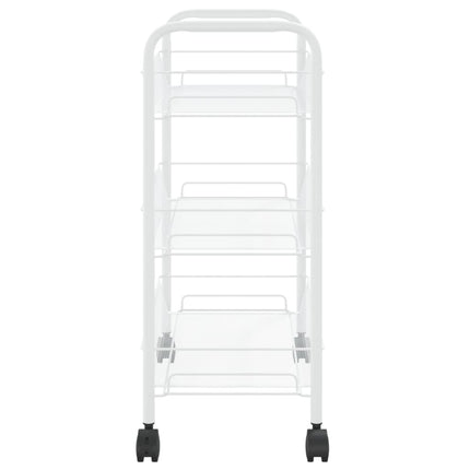 Rullvagn 3 våningar vit 46x26x64 cm järn