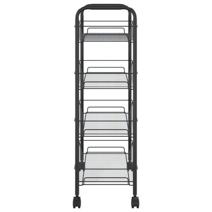 Rullvagn 4 våningar svart 46x26x85 cm järn