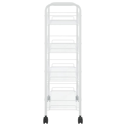Rullvagn 4 våningar vit 46x26x85 cm järn