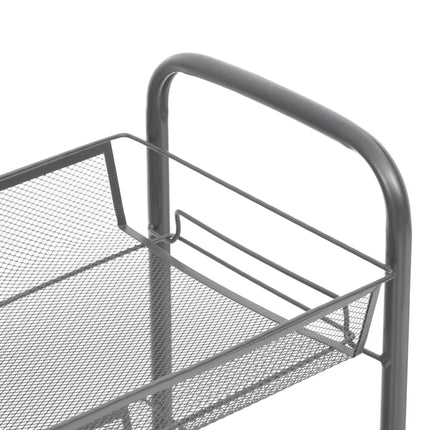 Rullvagn 4 våningar grå 46x26x85 cm järn