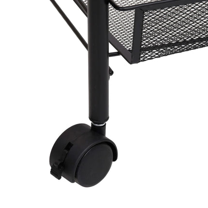 Rullvagn 5 våningar svart 46x26x105 cm järn