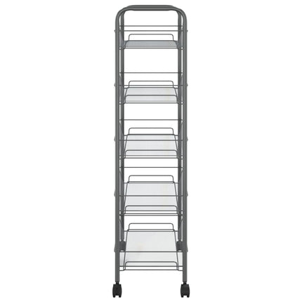 Rullvagn 5 våningar grå 46x26x105 cm järn