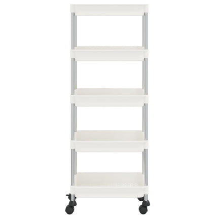 Rullvagn 5 våningar vit 42x29x128 cm järn och ABS