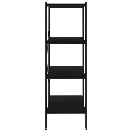 Hyllenhet med 4 hyllplan svart 80x40x130 cm