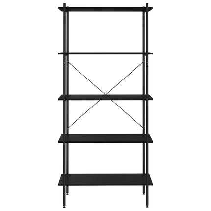 Hyllenhet med 5 hyllplan svart 80x40x163 cm