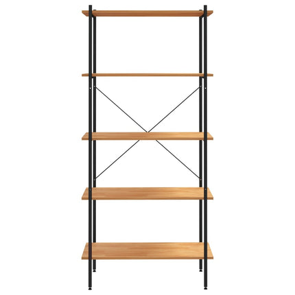 Hyllenhet med 5 hyllplan svart och ek 80x40x163 cm