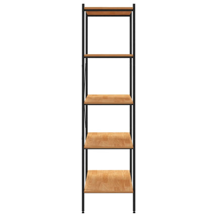 Hyllenhet med 5 hyllplan svart och ek 80x40x163 cm