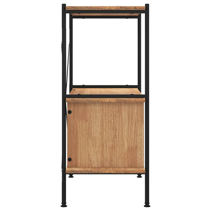 Hyllenhet 3 nivåer med skåp 80x40x92 cm stål konstruerat trä