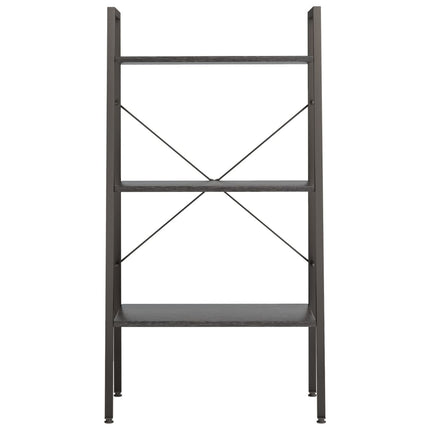 Stående hylla med 3 hyllplan svart 56x35x108 cm