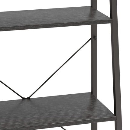 Stående hylla med 3 hyllplan svart 56x35x108 cm