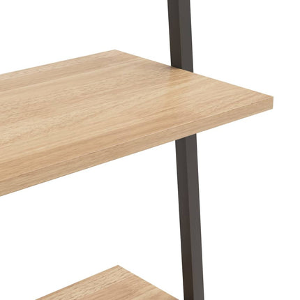 Hylla 4 hyllplan ljusbrun och svart 64x34x150,5 cm