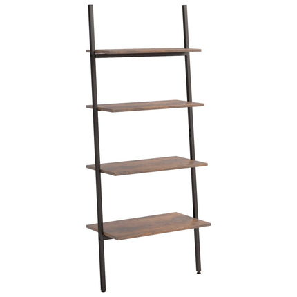 Hylla 4 hyllplan mörkbrun och svart 64x34x150,5 cm