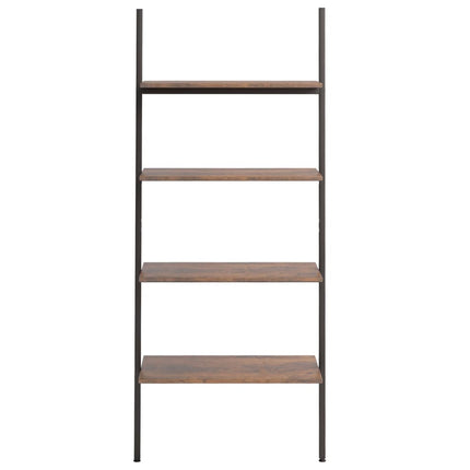 Hylla 4 hyllplan mörkbrun och svart 64x34x150,5 cm