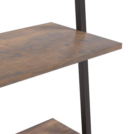 Hylla 4 hyllplan mörkbrun och svart 64x34x150,5 cm