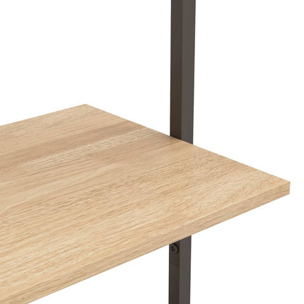 Hylla 5 hyllplan ljusbrun och svart 64x35x185 cm
